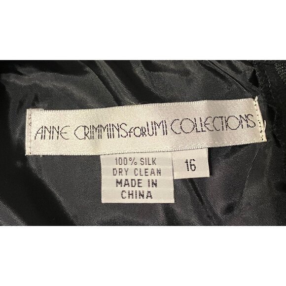 Vintage Anne Crimmins Silk Dress 16 Shift Tiers Dark Fairy Whimsygoth 100% Silk - Picture 7 of 10